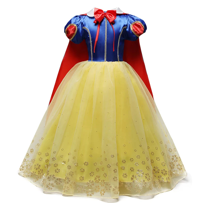 Summer Princess Dress For Girls Snow White Cosplay Costume Puff Sleeve Kids Dress Children Party Birthday Fancy Gown Vestidos