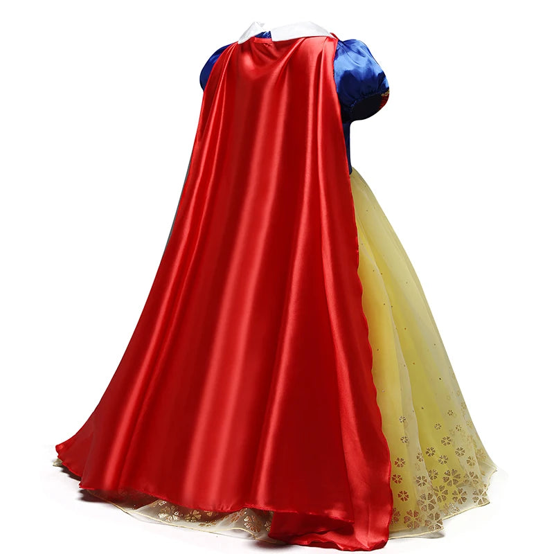 Summer Princess Dress For Girls Snow White Cosplay Costume Puff Sleeve Kids Dress Children Party Birthday Fancy Gown Vestidos