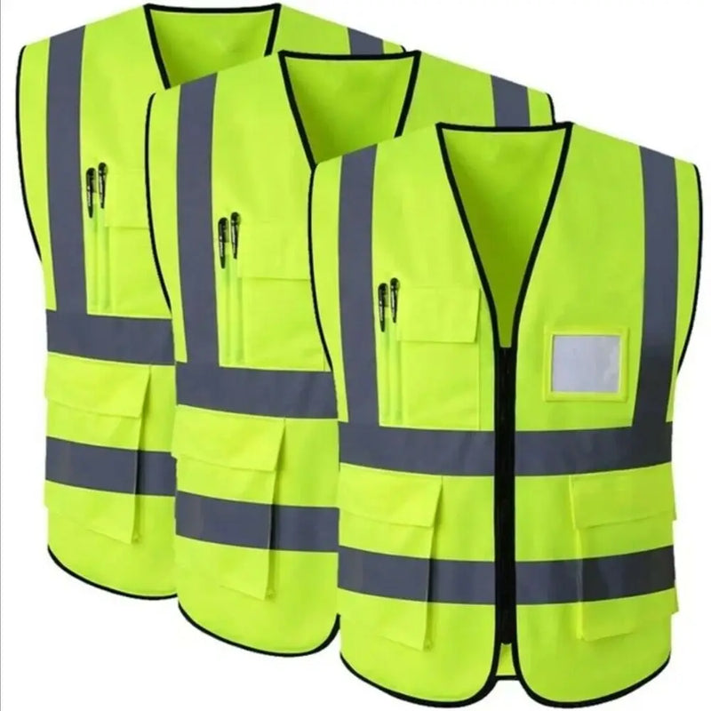 Hi Vis Visibility Vest reflective High Viz safety With Pockets ID waistcoat