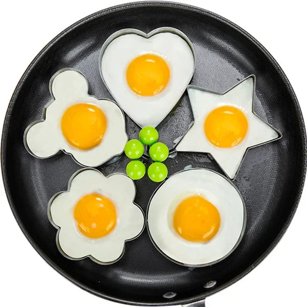 5 Style Stainless Steel Fried Egg Pancake Shaper Kitchen Accessories Gadget Rings Omelette Mold Mould Frying Egg Cooking Tools