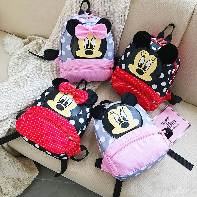 Disney Cartoon Backpack for Kids - Minnie & Mickey Mouse Schoolbag