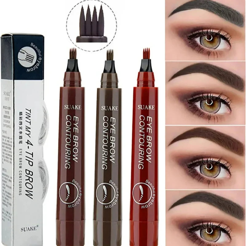 4-Fork Eyebrow Pencil Make-up for Women Non-Fading Black Dark Brown Liquid High quality professional eyebrow makeup 2024