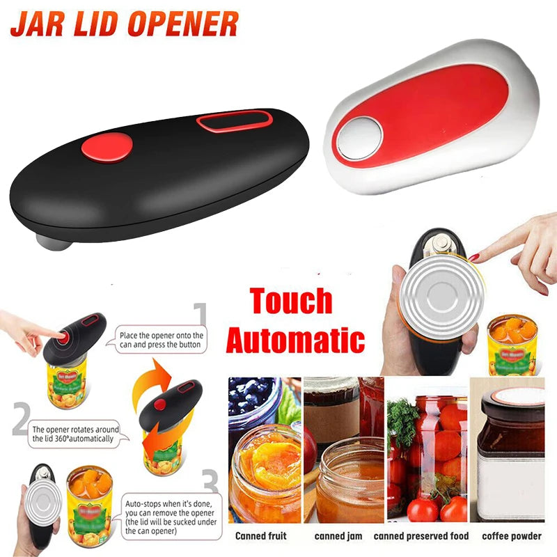 Touch Automatic Can Opener - Electric Jar &amp; Bottle Lid Opener