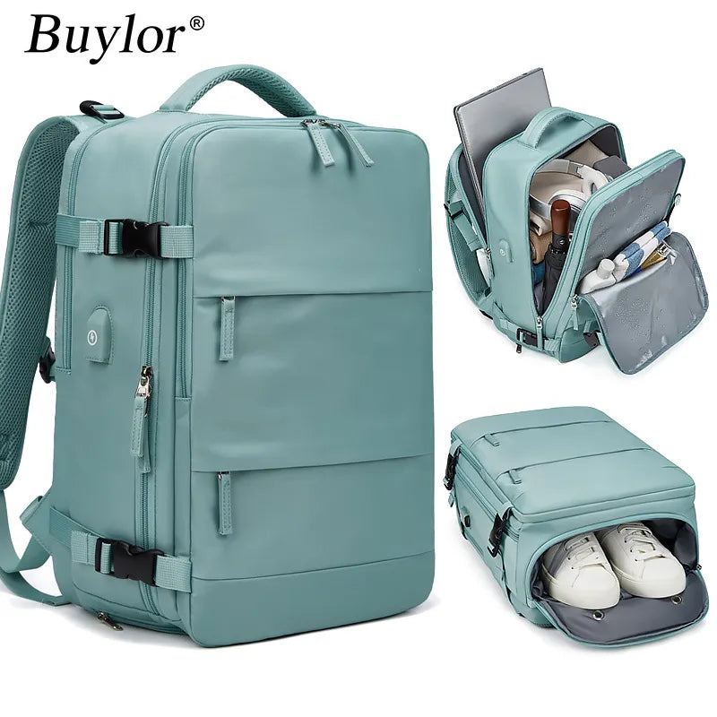 Buylor Women's Travel Backpack - 16-Inch Large Capacity Multi-Function Suitcase