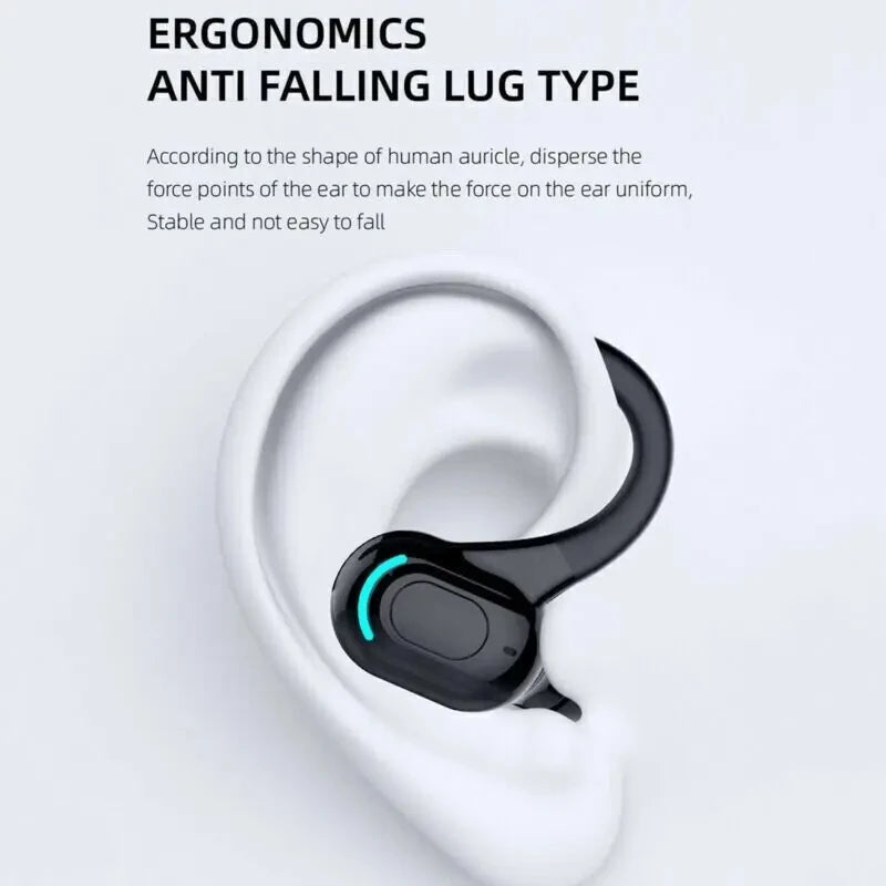 #Bluetooth 5.1 Ear Hook Earphones Wireless Headphones Mini Handsfree Waterproof Sport Music Headset Single Right Earbuds