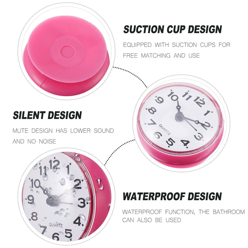 Waterproof Simple Wall Clock Swimming Pool Bathroom Shower Mute Clock Suction Cup Hanging Wall Clock Toilet Watch Home Decorate