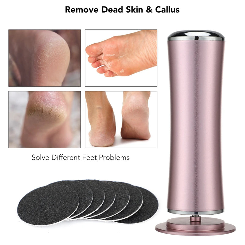 Electric Foot Callus Remover with Replacement Sandpaper - Ultimate Foot Care Pedicure Tool for Smooth Heels and Dead Skin Removal