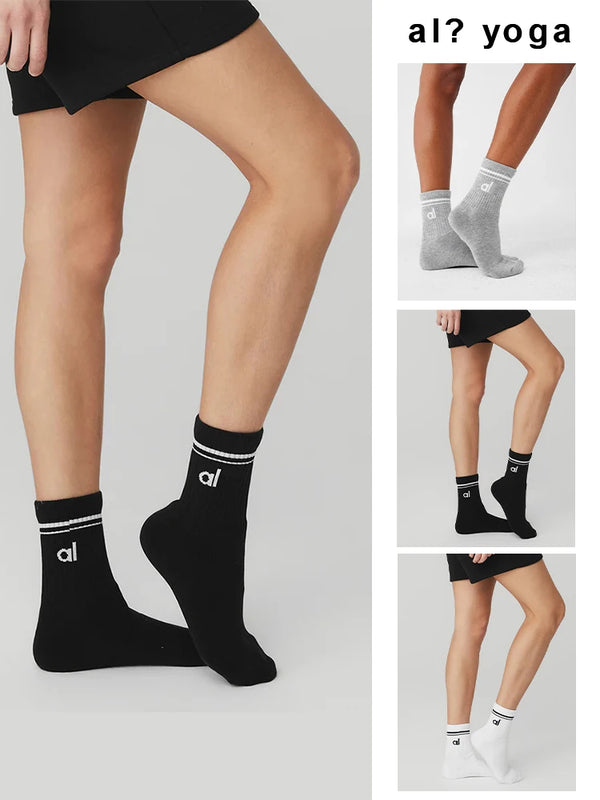 Yoga Socks with Full Logo - Unisex Mid-Length Sports & Leisure Socks