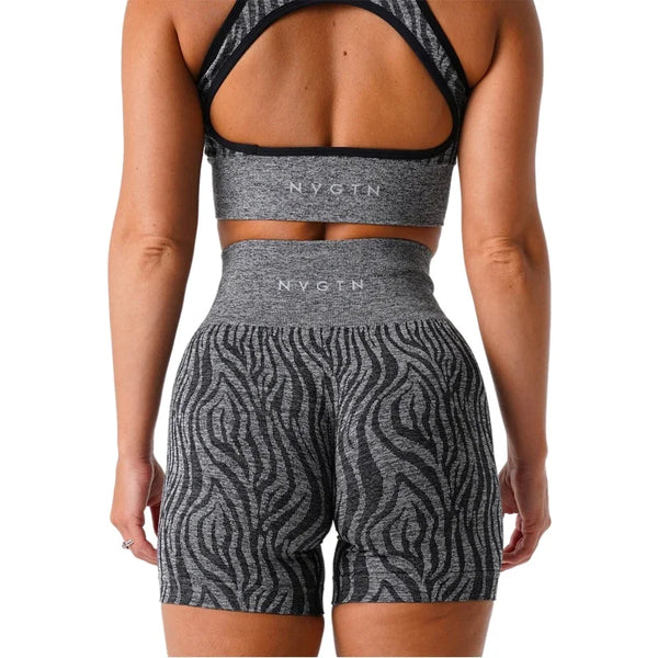 NVGTN Wild Thing Zebra Seamless Shorts - Women's Spandex Fitness Shorts