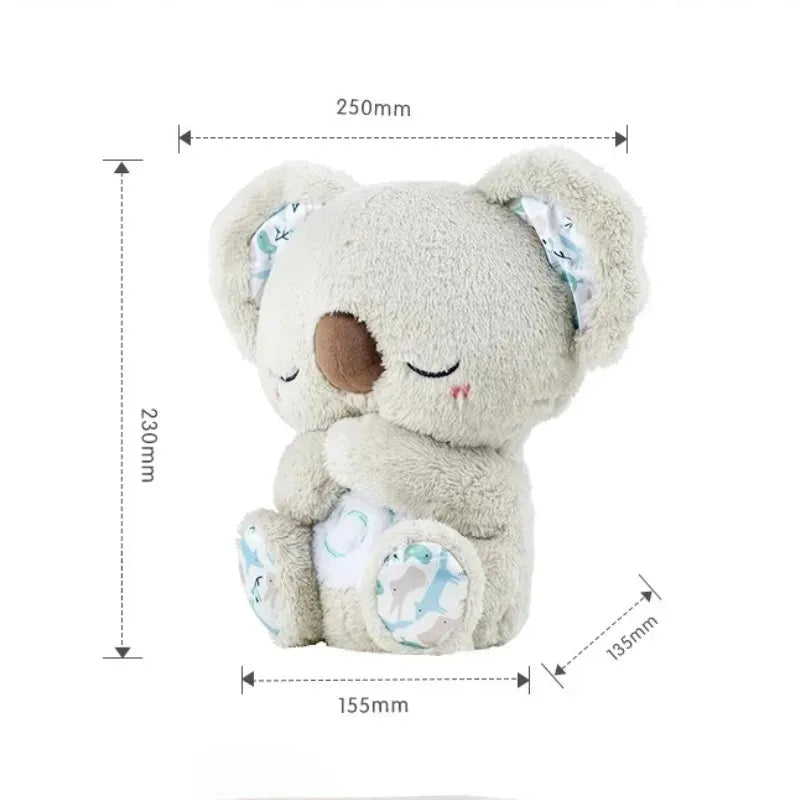 Kid Calming Koala Otters Plush Toy with Music Light Anxiety Breath Relief Rabbit Baby Sleep Sensory Comfortable Doll Toy Gift