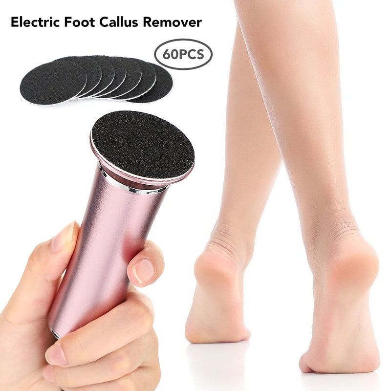 Electric Foot Callus Remover with Replacement Sandpaper - Ultimate Foot Care Pedicure Tool for Smooth Heels and Dead Skin Removal