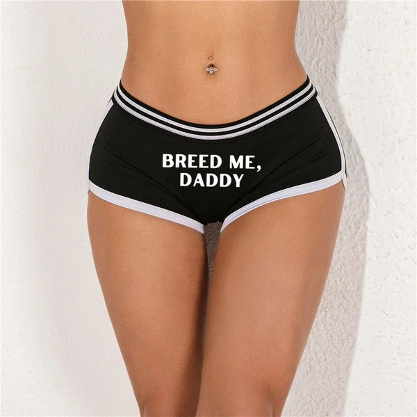 New Fashion BREED ME DADDY Girls Cotton Boyshorts Female Underwear Girls Gift Ladies Boxer Panties Breathable Women's Intimates