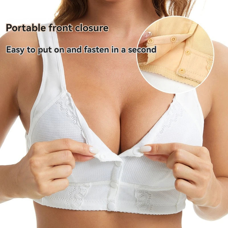 New front buckle plus size sexy push up ladies lingerie soft cotton lace without steel ring breathable comfortable women's bra