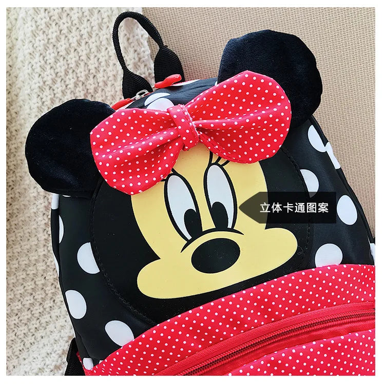 Disney Cartoon Backpack for Kids - Minnie & Mickey Mouse Schoolbag