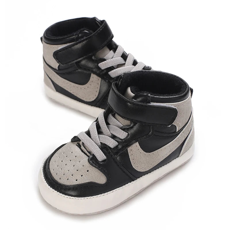 Fashionable baby shoes trendy baby high top casual sports shoes first step walking shoes for boys and girls aged 0-18 months