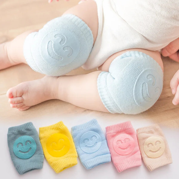 Newborn Autumn Terry Baby Socks Elbow Pads Toddler Crawling Knee Pads Baby Children Knee Pads Smiling Face Knee Pads