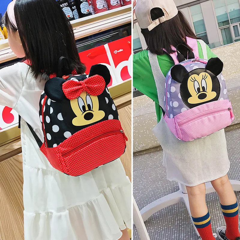 Disney Cartoon Backpack for Kids - Minnie & Mickey Mouse Schoolbag