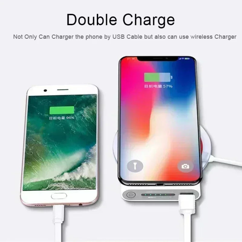 200000mAh Wireless Power Bank Two-way Fast Charging Powerbank Portable Charger type-c External Battery for iPhone