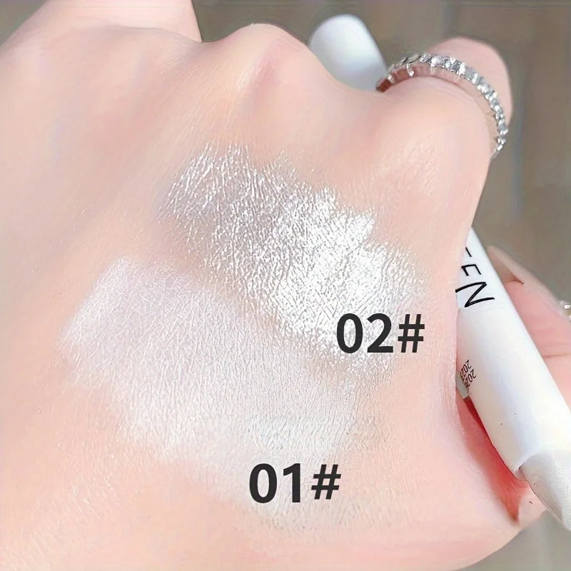 1pc Shimmering Highlight Stick, Glitter White Eyeshadow Pencil for Bright Eyes, Dazzling Effect Makeup Highlighter